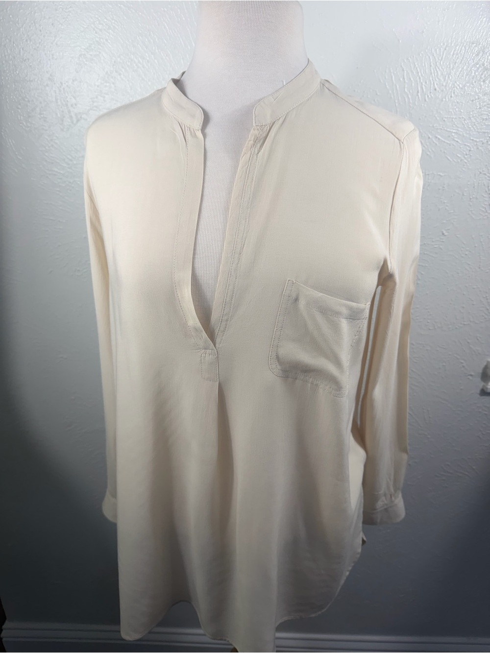 Chocolate Women’s Ivory Cream Cotton Tunic Blouse Size 44 - Picture 2 of 7